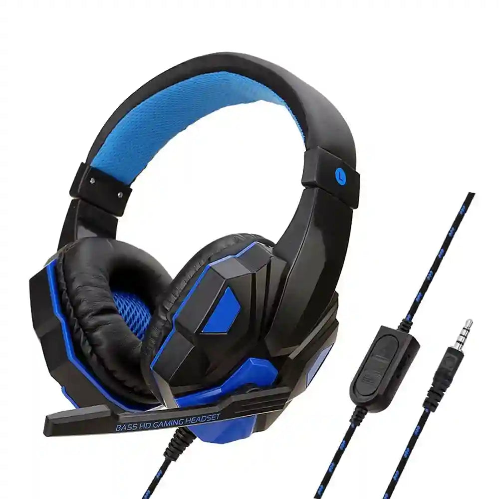 Wired Gaming Headphones with Microphone - Over-Ear PC Headset BLACK Tidesmit