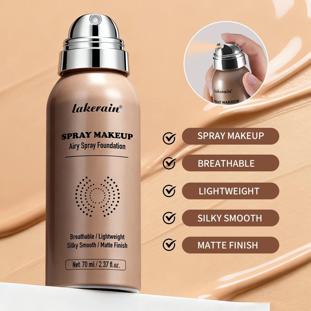 Tidesmit lightweight matte foundation spray bottle for breathable waterproof face makeup texture detail view