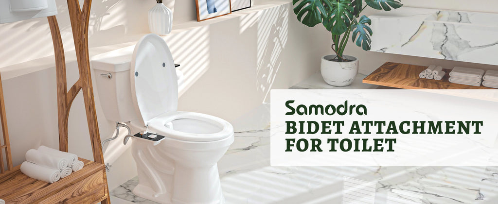 Samodra Bidet Toilet Seat Attachment Ultra-thin Non-electric Dual Nozzles Frontal & Rear Wash For Bathroom Toilet Bidet Sprayer