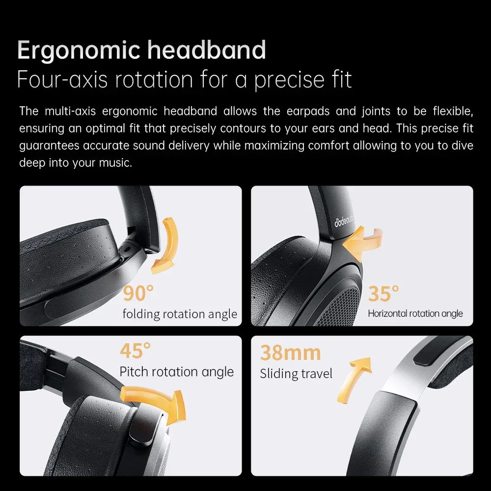 Planar Magnetic Open Back Headphones | JT7 Black | Tidesmit Tidesmit
