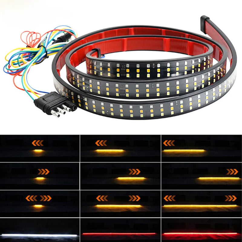 150cm Triple Row LED Tailgate Light Bar - Brake & Turn Signal Kit Tidesmit