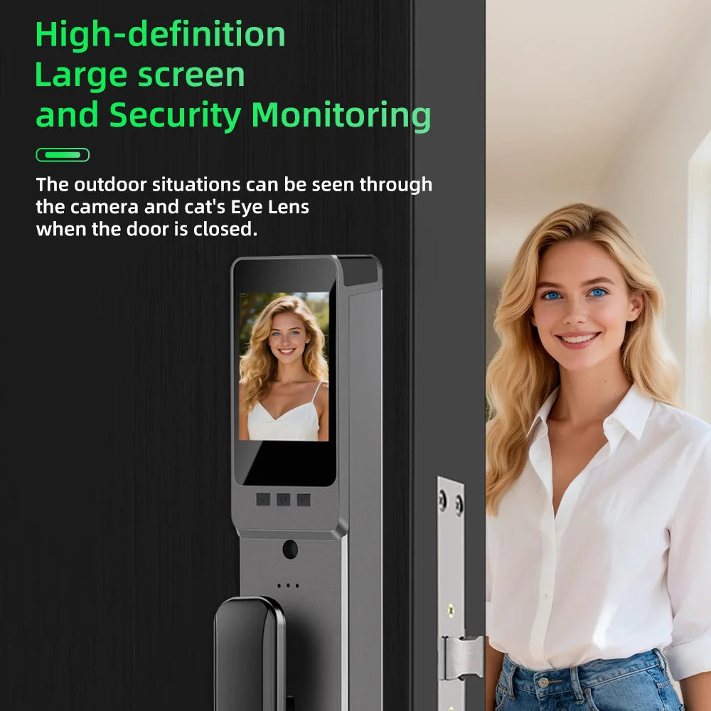 3D Face Recognition Smart LOCK Unlock Digital Door Lock With Camera FIngerprint Password Unlock Keyless Electronic Door Lock