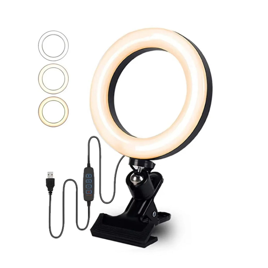 Clip-On 6-Inch LED Ring Light for Phone & Webcam - LED-001 Tidesmit