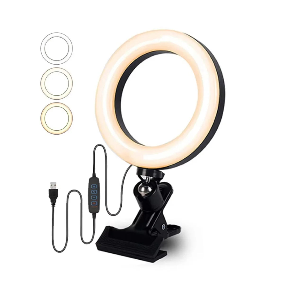 Clip-On 6-Inch LED Ring Light for Phone & Webcam - LED-001 Tidesmit