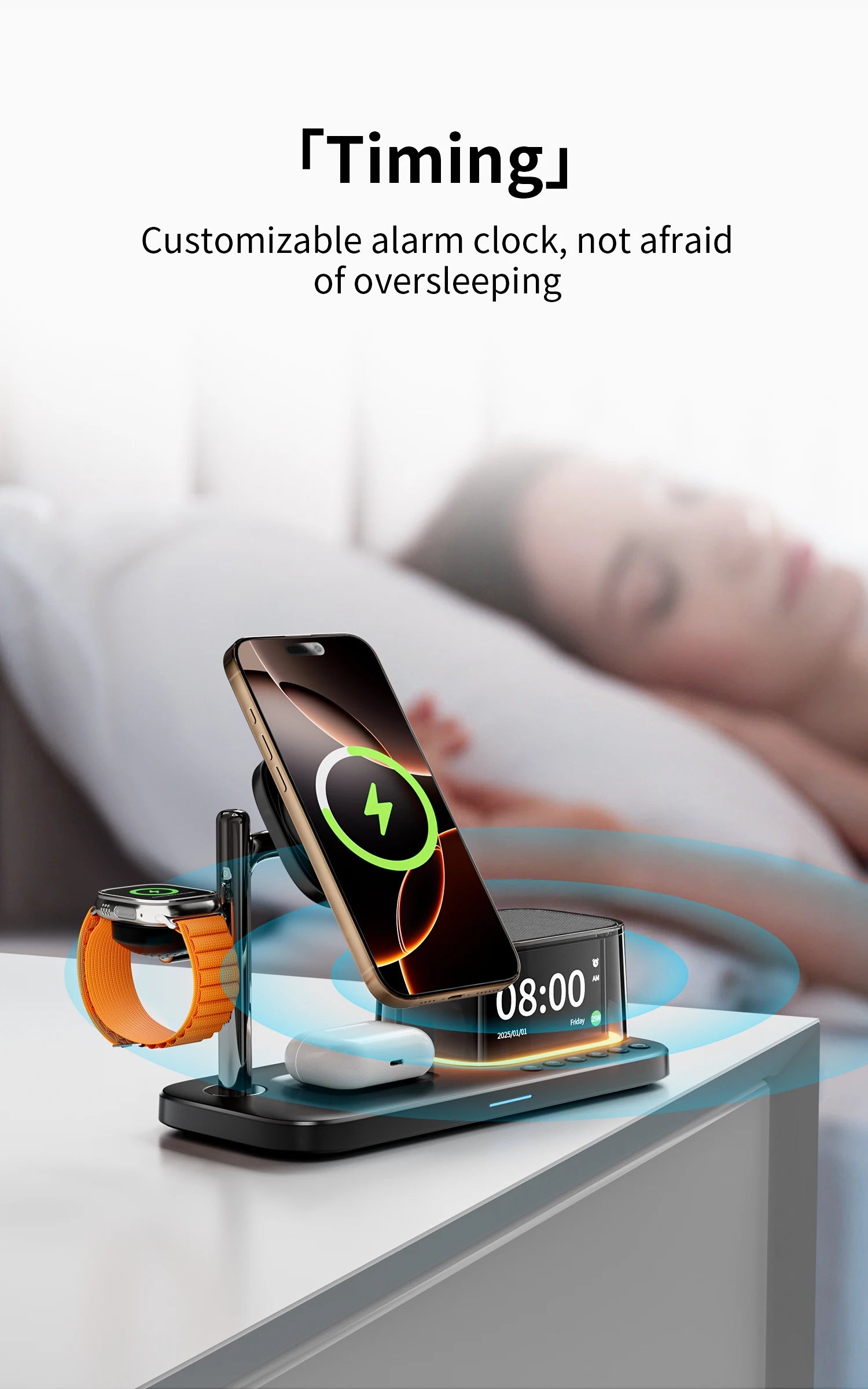 5-in-1 Magnetic Wireless Charger Stand - Qi2 Certified Multi-Device Station Tidesmit