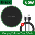 60W Fast Wireless Charger Dock | Qi Certified & MagSafe Compatible Black with Cable Tidesmit