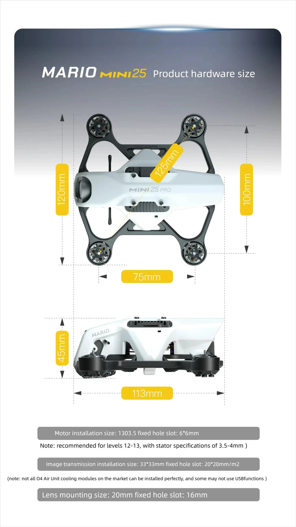 SpeedyBee Mario Mini 2.5 Inch O4 FPV Drone | HD Freestyle Racing Kit Tidesmit
