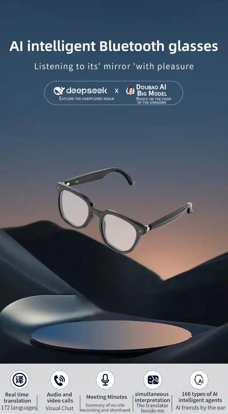 AI Intelligent Translation Glasses with Real-Time Spatial Audio Tech Tidesmit