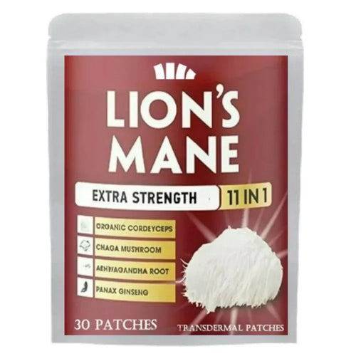 Lion's Mane mushroom transdermal patches for immune support, an adaptogen drink alternative with cordyceps and chaga.