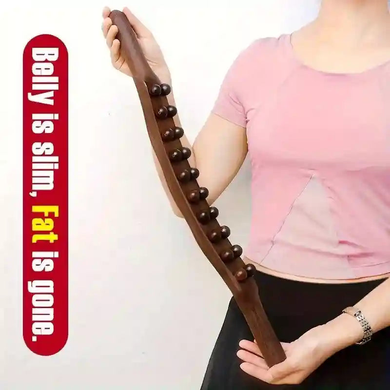Massage Stick Double Row 20 Beads Wooden Manual Tool for Muscle Relief Eye Massage Instrument Tidesmit