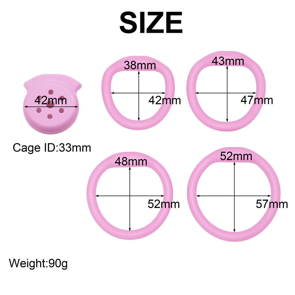 Tidesmit 6-hole flat chastity cage with internal lock for secure male bondage and comfortable mini-fit wear.