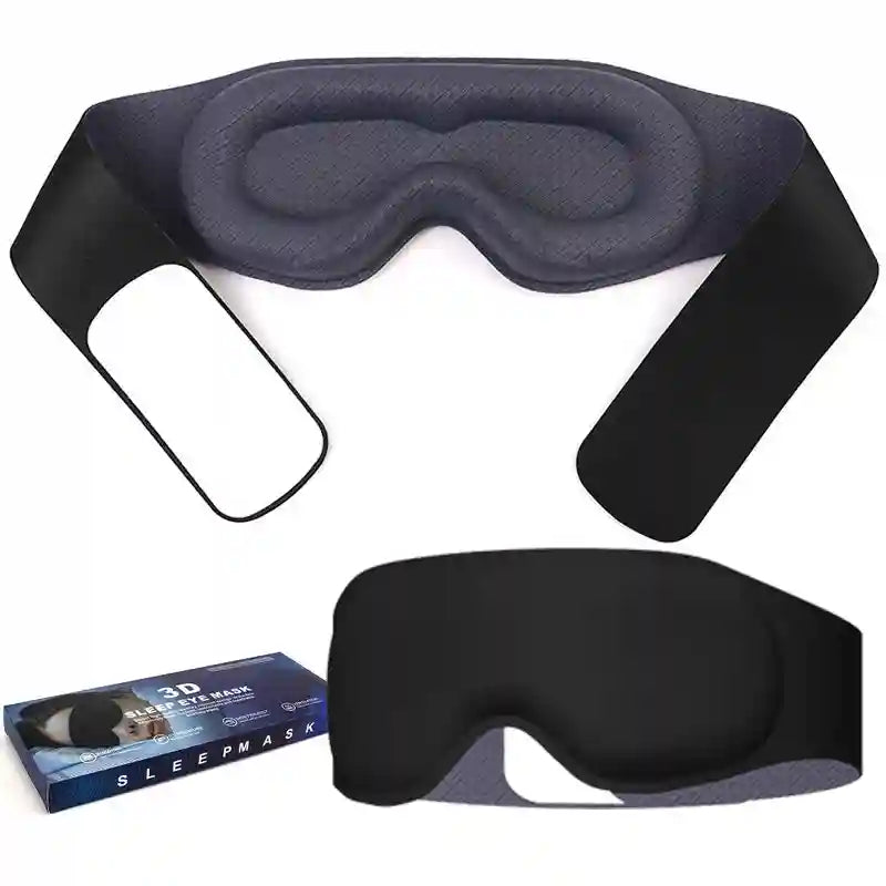 3D Sleep Eye Mask | Contoured Memory Foam - Grey, Pink & Black Eye Massage Instrument Black Tidesmit