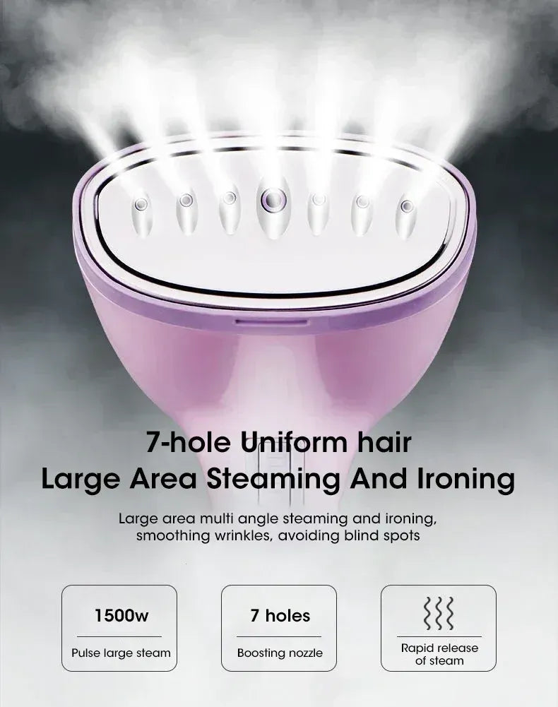 Tidesmit 1500W Handheld Garment Steamer 330ml Pink EU Plug