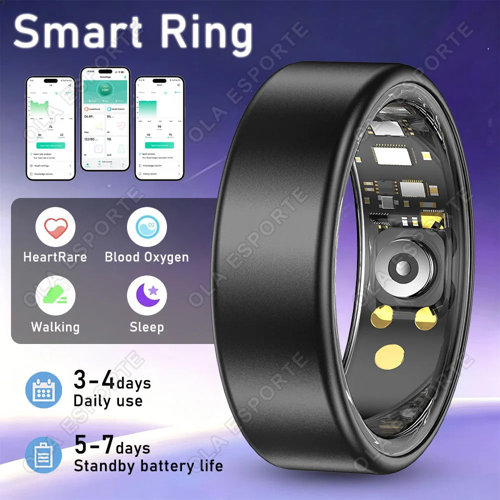 New Various Colors Available Smart Ring Bluetooth Heart Rate Sleep Monitoring Men Women Smartring Waterproof Health Sport Rings