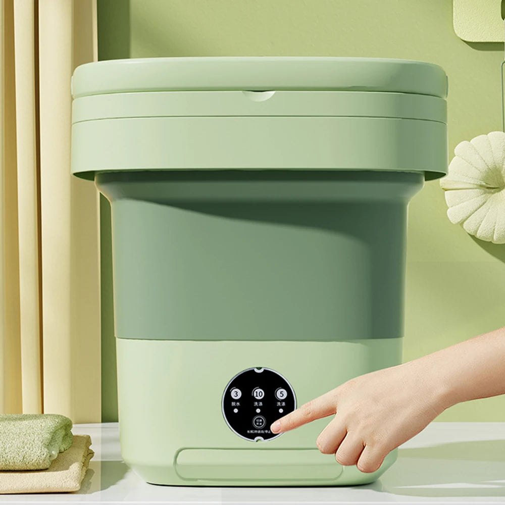 Tidesmit 11L portable ultrasonic folding washing machine with spin dryer bucket for travel and delicate laundry