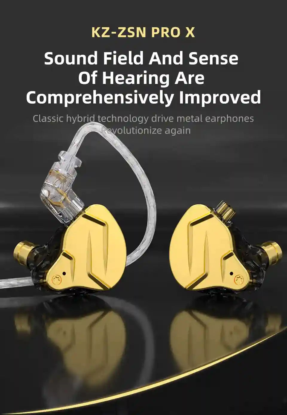KZ ZSN Pro X Hybrid In-Ear Monitor - High-Fidelity Wired Studio Earphones Tidesmit