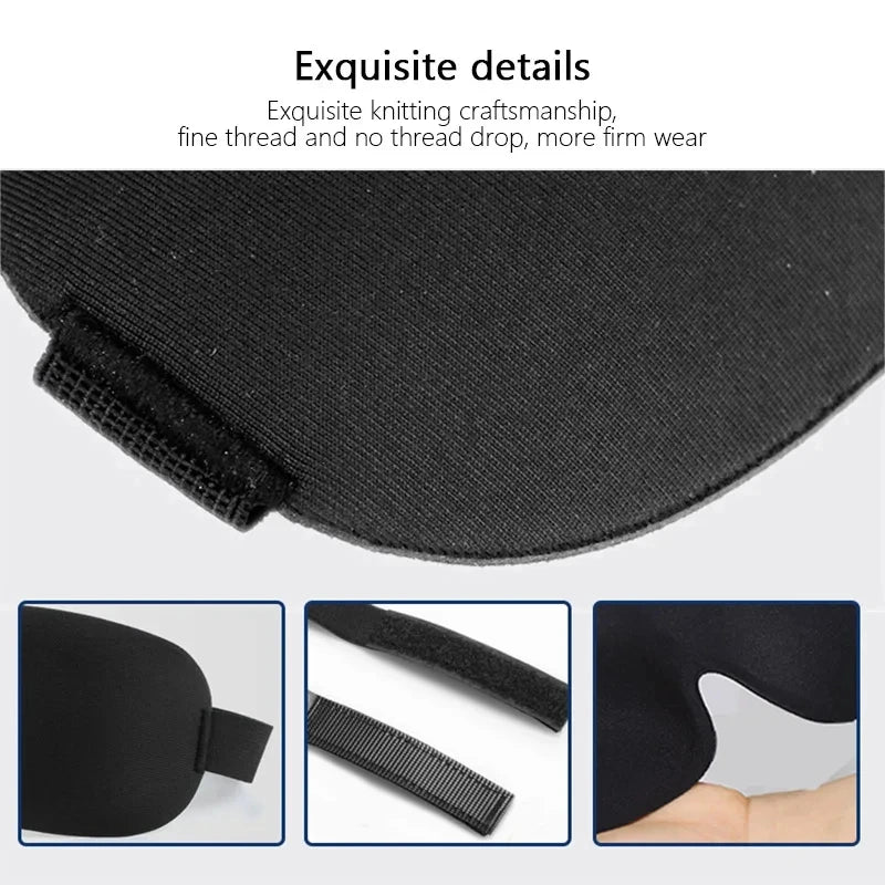 3D Contoured Sleep Eye Mask - Men & Women Light Blocking Concave Blindfold for Deep Sleep Night Vision