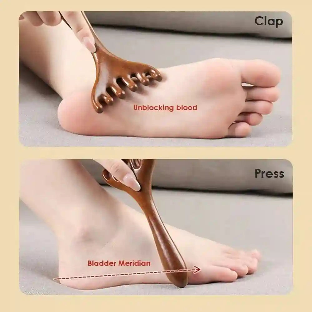 Wooden Meridian Massage Comb | Six-Claw Anti-Static Scalp Relaxation Tool Relaxation Treatment Tidesmit