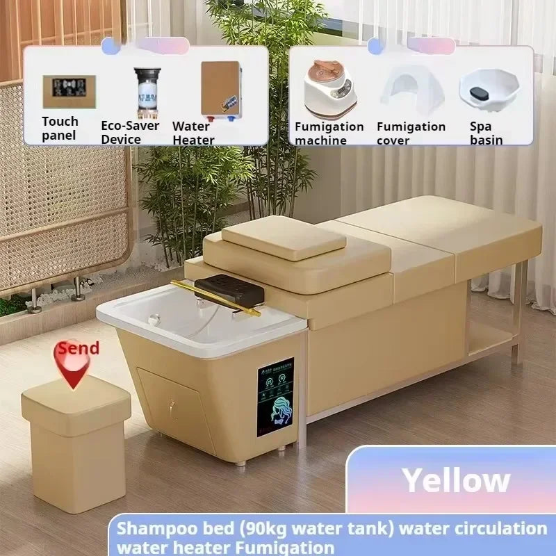 Head Spa Shampoo Chair with Water Tank - Reclining Salon Wellness Bed Massage Chairs STYLE2 Tidesmit