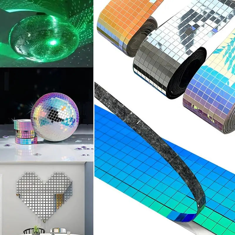 Self Adhesive Mosaic Glass Tape DIY Glass Mirror Stickers Wall Stickers DIY Crafts Party Decorations Home Wall Art Projects