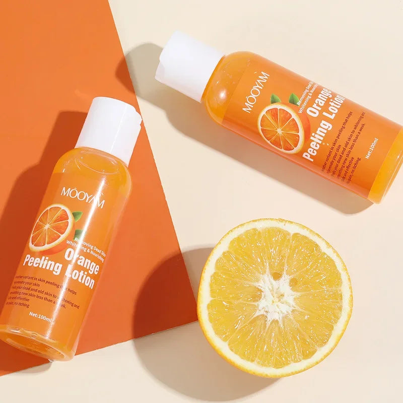 Orange Peeling Lotion for Gentle Body Exfoliation - Natural AHA Formula Scrubs Treatments Tidesmit