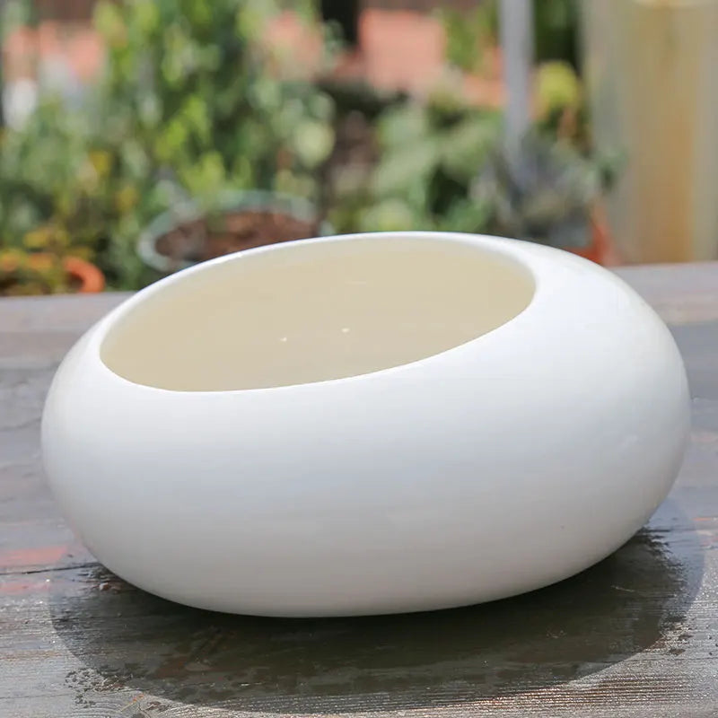 Oval Ceramic Succulent Pot Garden Supplies Balcony Flowerpot Plant Pot Garden Pots Planters Landscaping Potted Plant Flower Pots