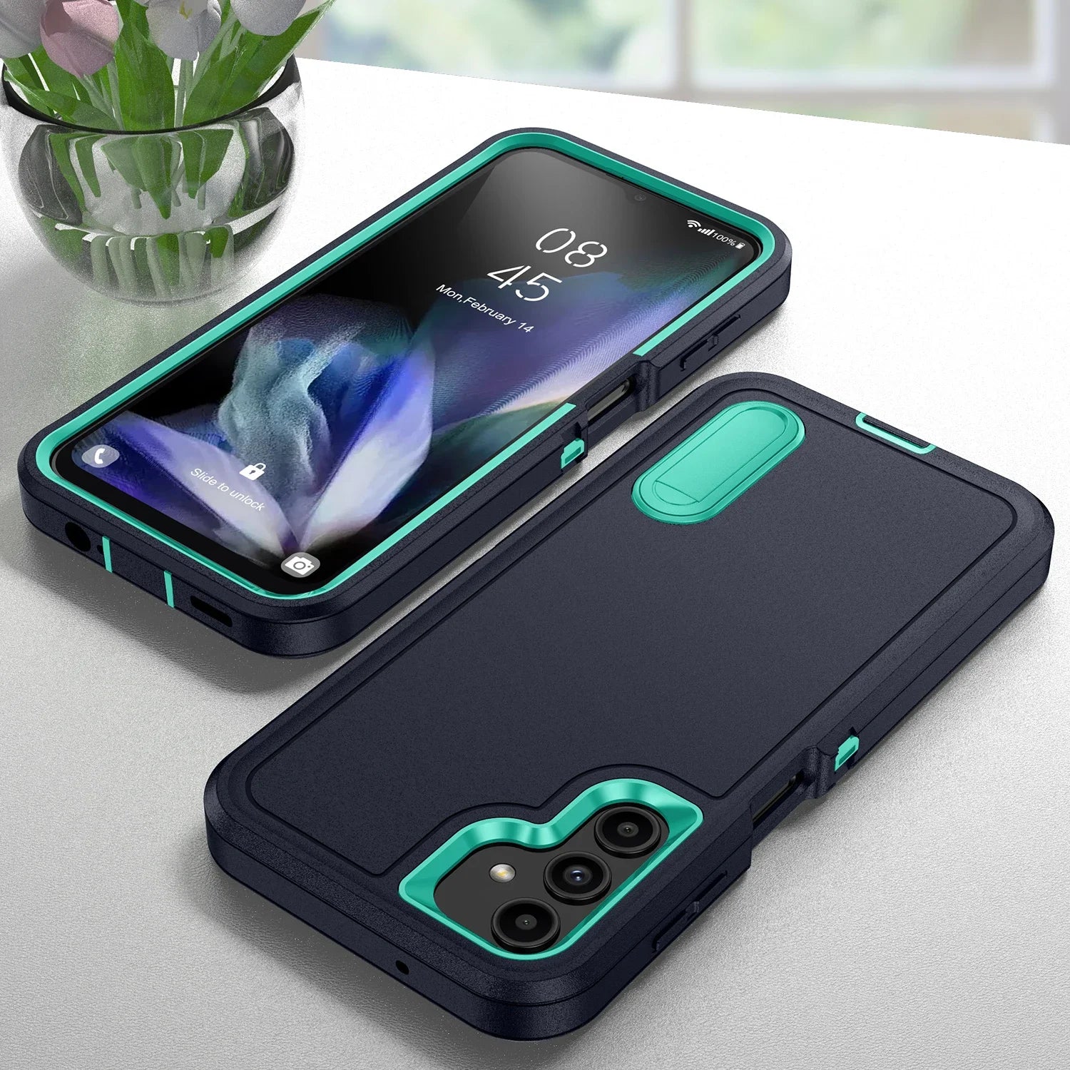 Samsung Galaxy A56 Case with Integrated Kickstand - Shock-Absorbing Cover Tidesmit