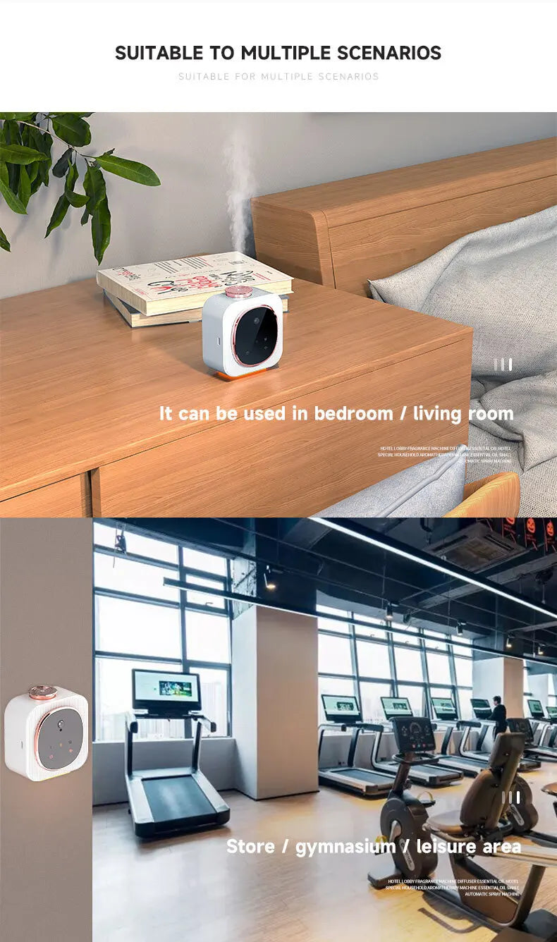 Waterless Aromatherapy Machine Pure Aroma Rechargeable Nebulizer Diffuser Wall Mounted Touch Sensor Essential Oil Aromatherapy