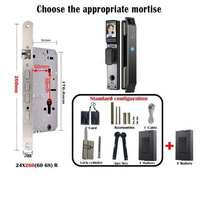 3D Face Recognition Door Lock Tuya App Can Video Intercom Unlock Digital Smart Lock Fingerprint Key Card Nfc Phone Lock