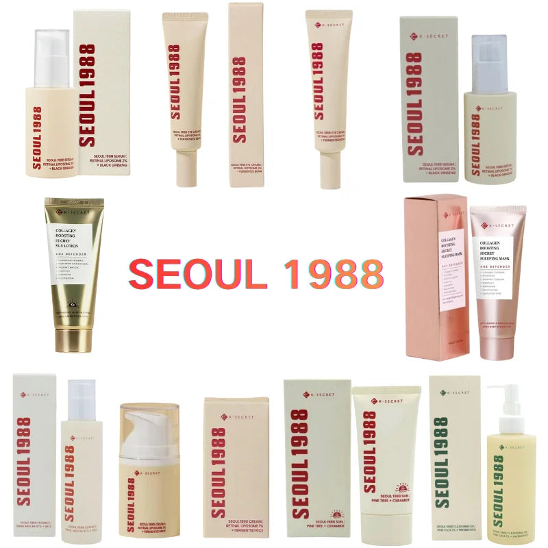 Seoul 1988 Niacinamide Whitening Cream Set Hyaluronic Acid Deep Hydration Anti-Age Firming Refreshing Facial Skin Care