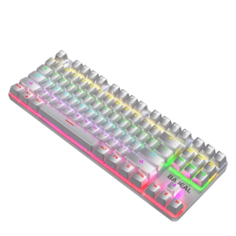 BAJEAL K200 Wired Mechanical Keyboard 87 Keys Portable with Colorful LED Backlighting for Laptops And Desktops - Blue Switches