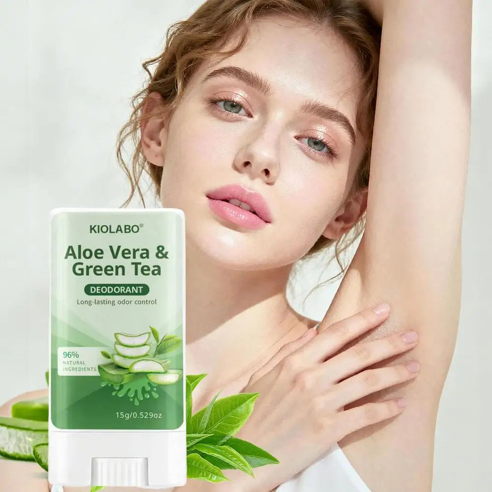 Tidesmit Aloe Vera & Green Tea deodorant stick for natural odor elimination and sweat reduction travel hygiene