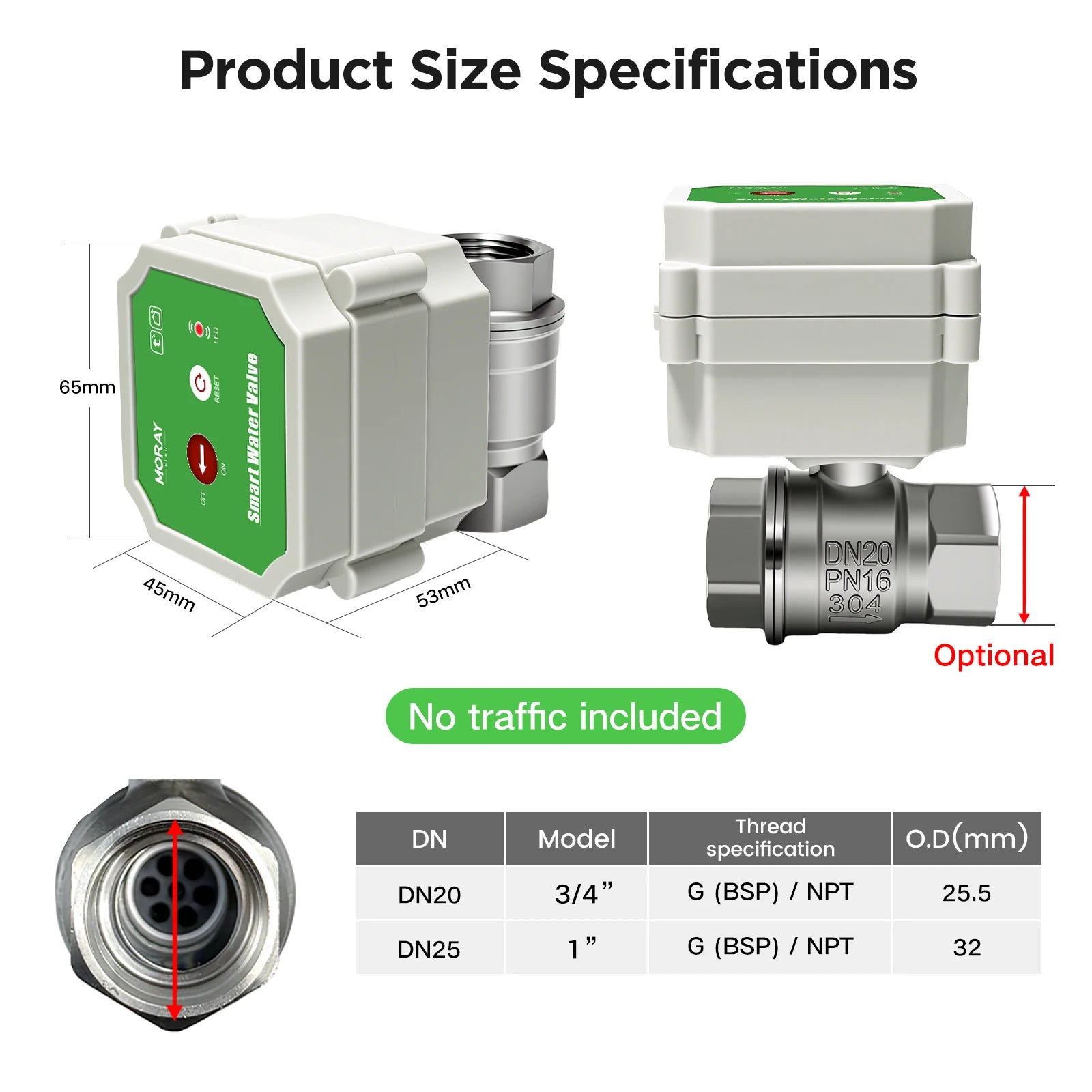 220XW Tuya WiFi Smart Water Valve Meter DN15 DN20 DN25 Remote Control Flow Monitor