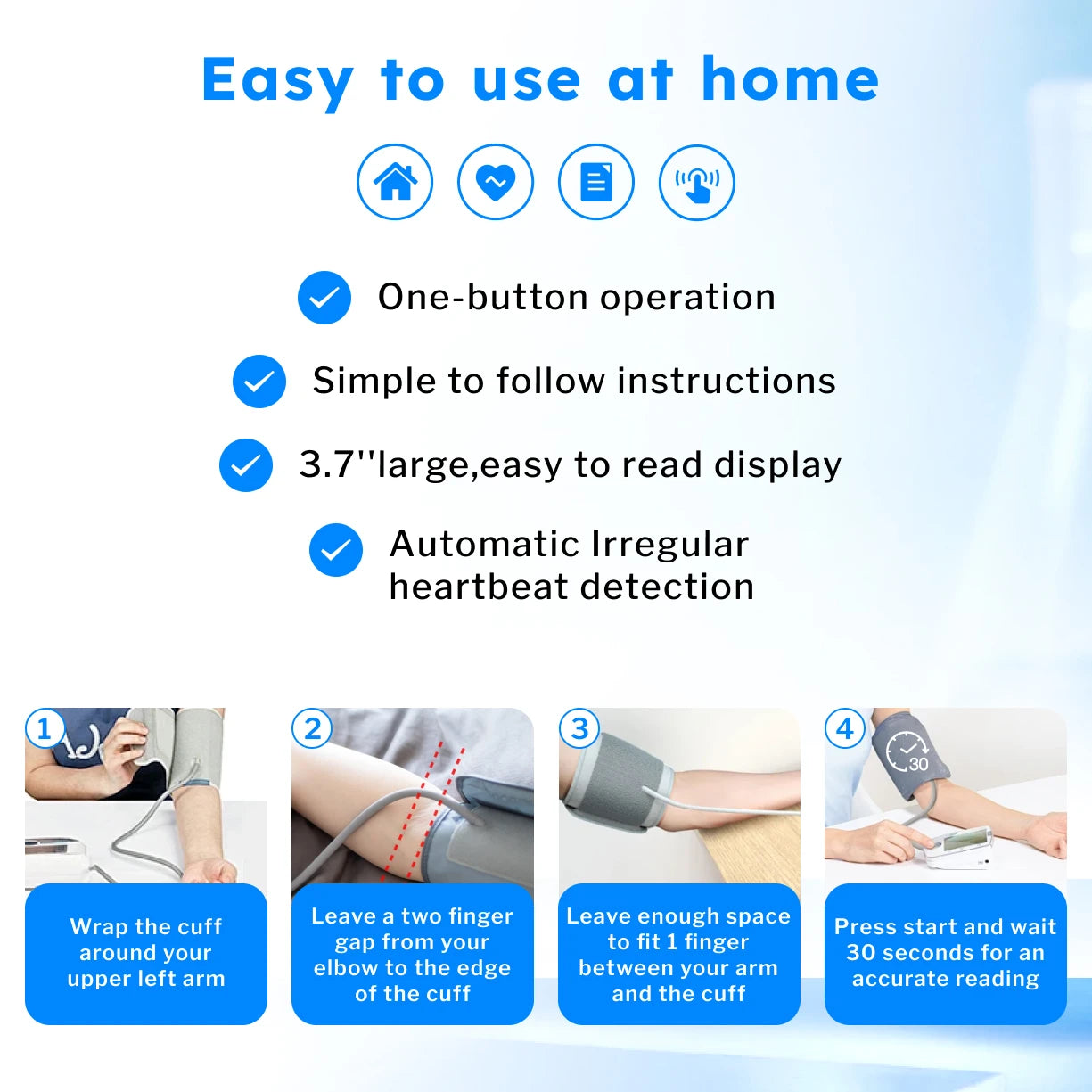LinkSun 2005-1 Blood Pressure Monitor Tensiometer 22-42cm Upper Arm Blood Pressure Checker Digital BP Machine Heart Rate Monitor
