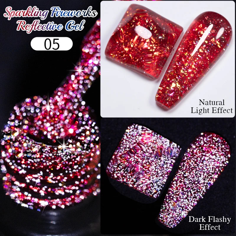 Cat Eye Magnetic Gel Polish 7.5ml - Professional Long-Lasting Nail Art Permanent Makeup Machines FireworksReflective5