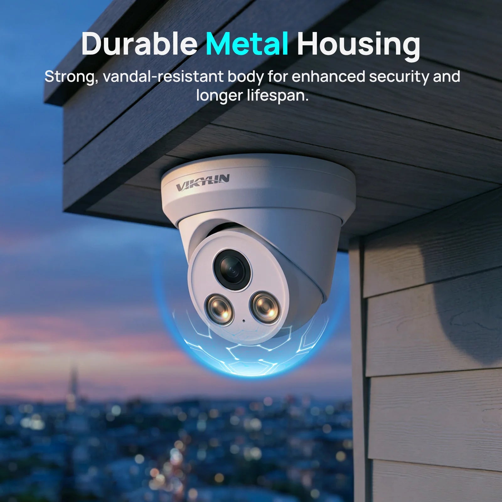 VIKYLIN 5/8MP Full Color IP Camera Outdoor POE Onvif Wide Angle 2.8mm AI Humanoid Detection Home CCTV Surveillance Camera IP67