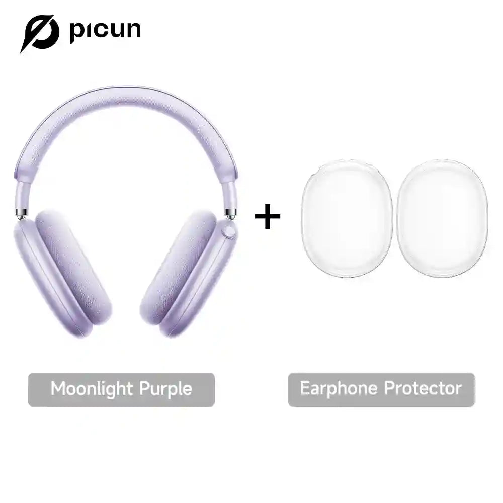 Wireless Headphones with 52dB Active Noise Cancelling & Spatial Audio Purple with Case Tidesmit