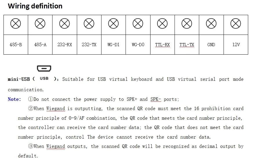DC12V 125Khz/13.56Mhz RFID Barcode 2D QR Code Reader Access Control Reader Wigand USB RS232 RS485 Interface 86*86MM