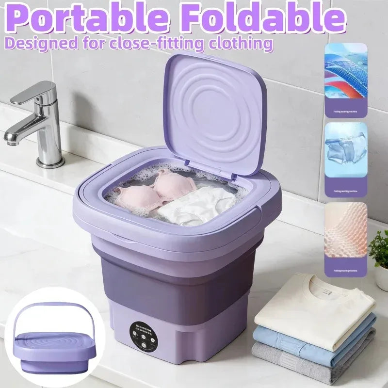 Folding Mini Washing Machine 8L 100V-240V Portable Laundry Washer