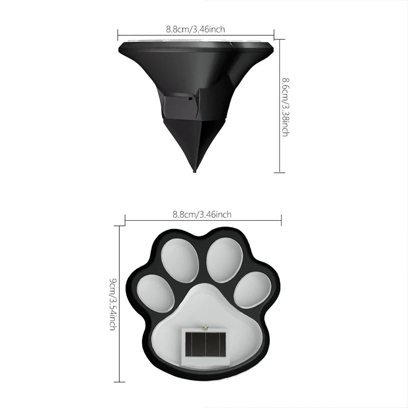 4PCS, Solar LED Lights, Outdoor Lights, Pet Dog Paw Lights, Smart Light Sensor Switches, Ideal for Garden Lawn Lighting
