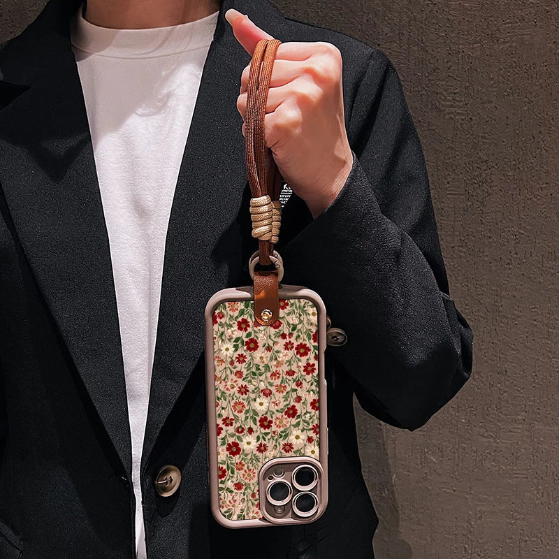 Flower Phone Case with Lanyard for iPhone 16 Pro Max - Shock-Absorbing Cover Tidesmit