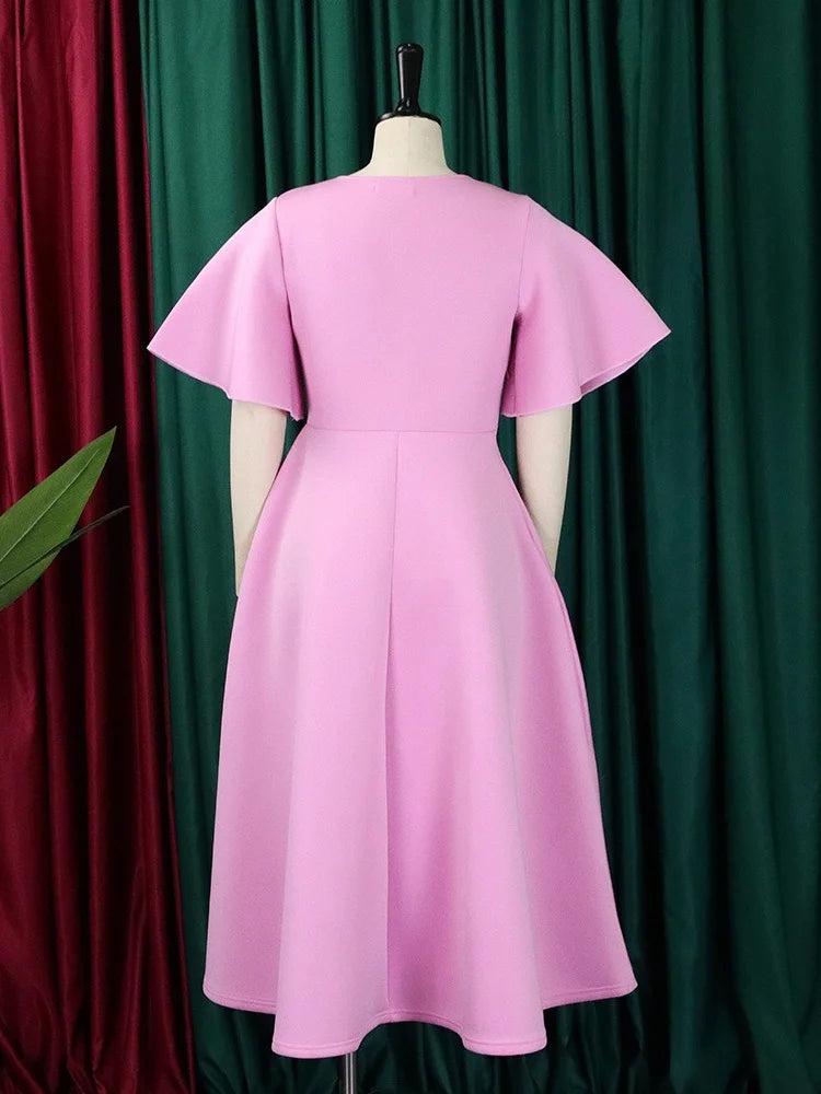 Wmstar Dresses for Women V Neck Elegant Fashion Party Maxi Dress New in Summer Fashion Clothes Wholesale Dropshipping S-3XL