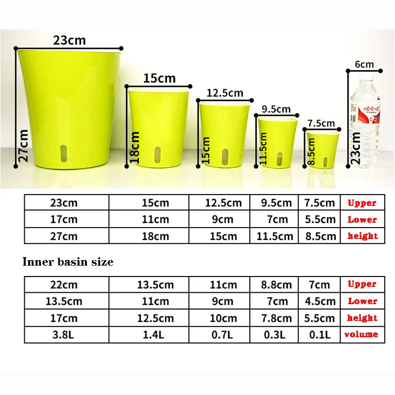 2pcs Self Watering Plants Pot  Automatic Watering Irrigation Gardening Pots for Plants Lazy Home Decoration Bonsai Plant Pot