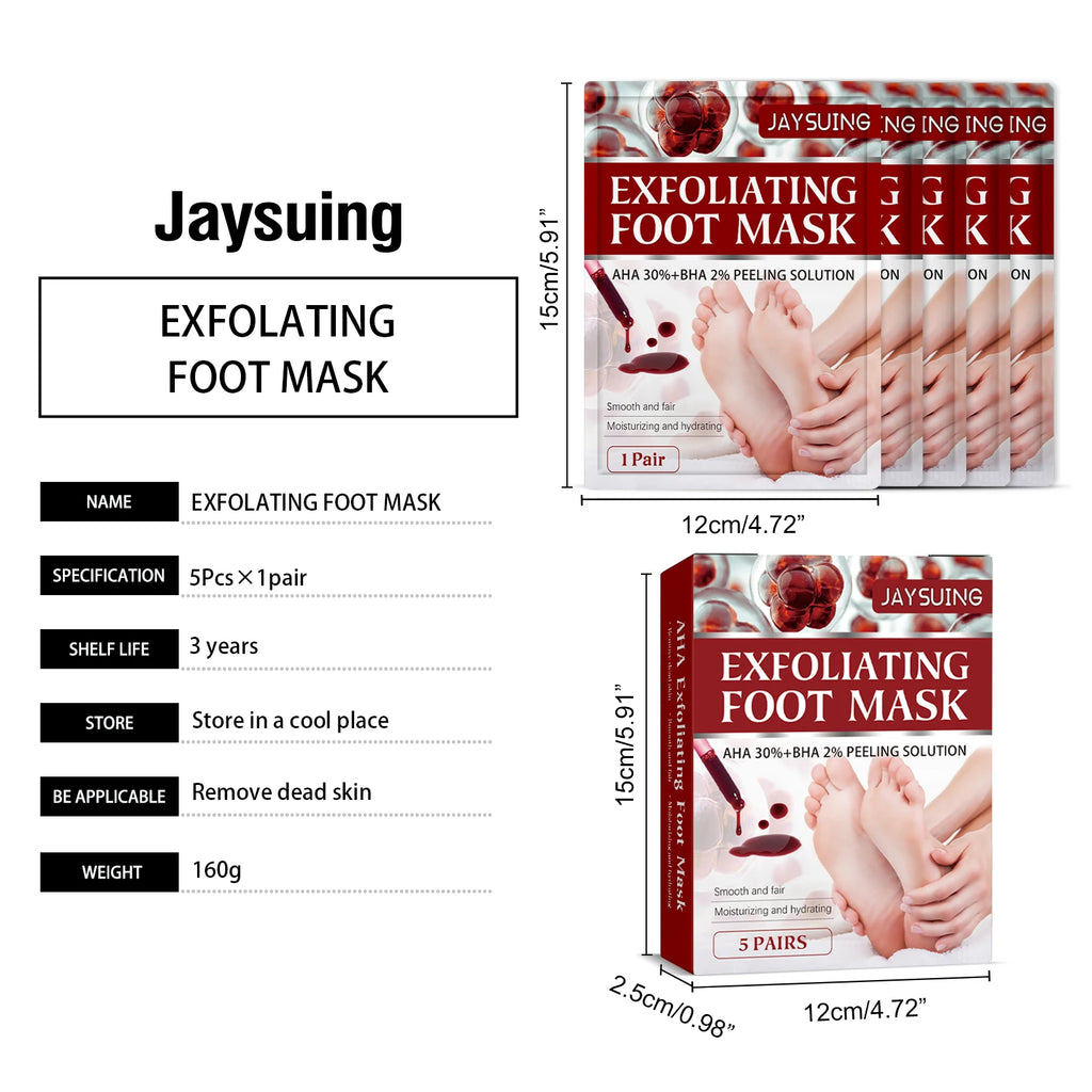 Exfoliating Foot Peel Mask - Apple Extract Callus Remover (5-15 Pack) Scrubs Treatments Tidesmit