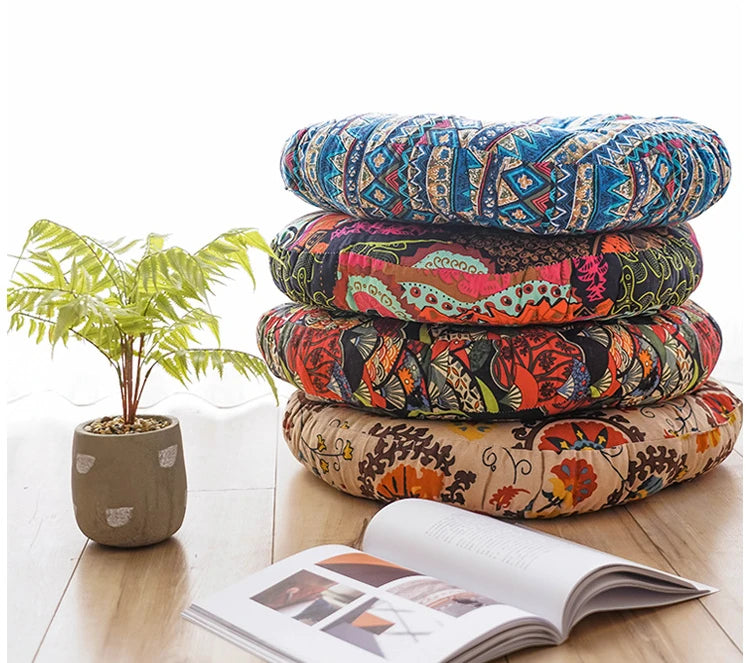 Round Floor Cushion Pillow Thickened Tatami Yoga Mat for Meditation Machine Washable Seat Cushion Office Sleeping Mat
