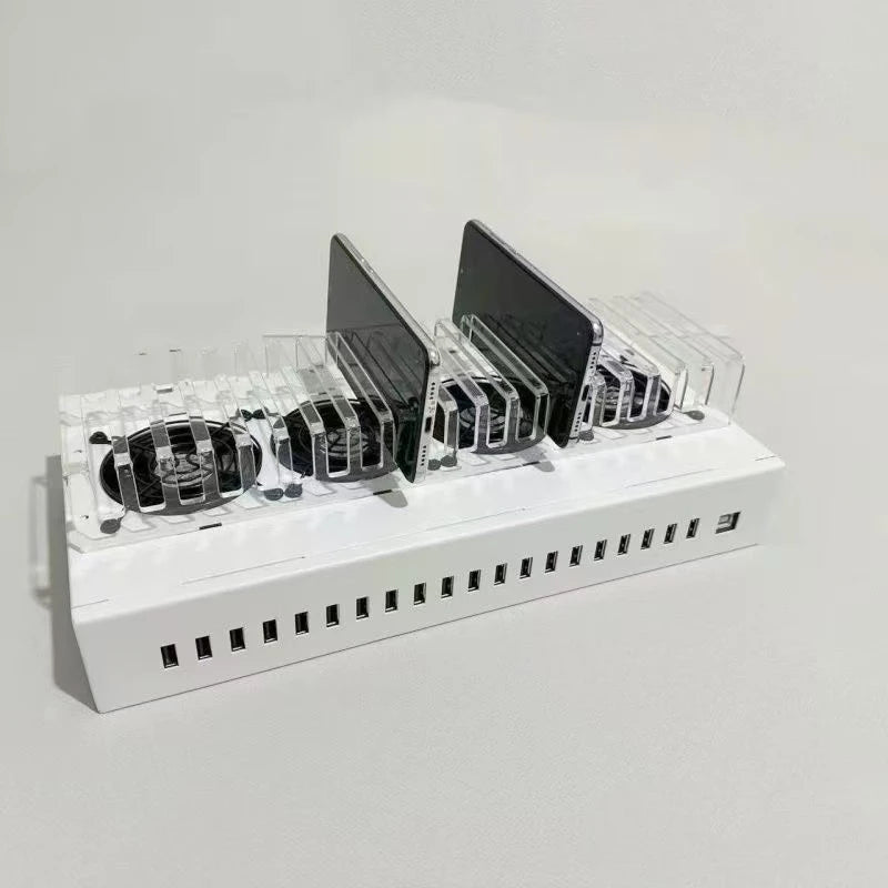 USB Phone Farm Hub - 60 Port Batch Sync Station for Multi-Device Power 20 USB port 220V Tidesmit