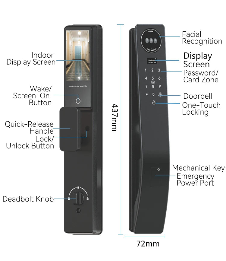 Smart Door Lock Tuya Wifi Smart Fingerprint Cerradura Inteligente Digital Safe Door With Camera Lock For Home