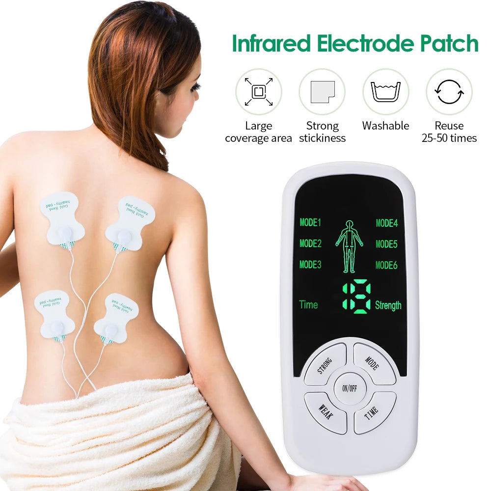 Back Massage Instrument: 6-Mode TENS Electric Massager & Heat Therapy Back Massage Instrument Tidesmit
