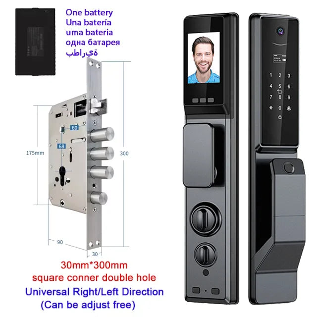 Waterproof Outdoor Smart  Lock Wifi Alexa Tuya APP Aluminium Alloy Material Fingerprint Password Smart Door Lock With Camera