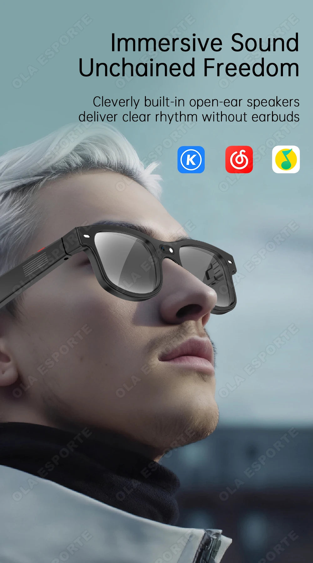 Smart Glasses with AI Voice Translation & Integrated Camera | Tidesmit Tidesmit